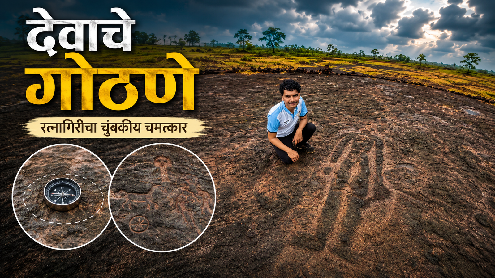 रत्नागिरी जिल्ह्यातील देवाचे गोठणे येथील चुंबकीय रिव्हर्सल पॉईंट आणि प्राचीन कातळशिल्पांनी सजलेला विस्तीर्ण सडा.